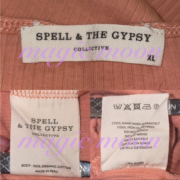 UFT/S Spell ⁺₊⋆ ☾⋆⁺₊ Blue Moon Ribbed Singlet Tank in Coral - Picture 5 of 12